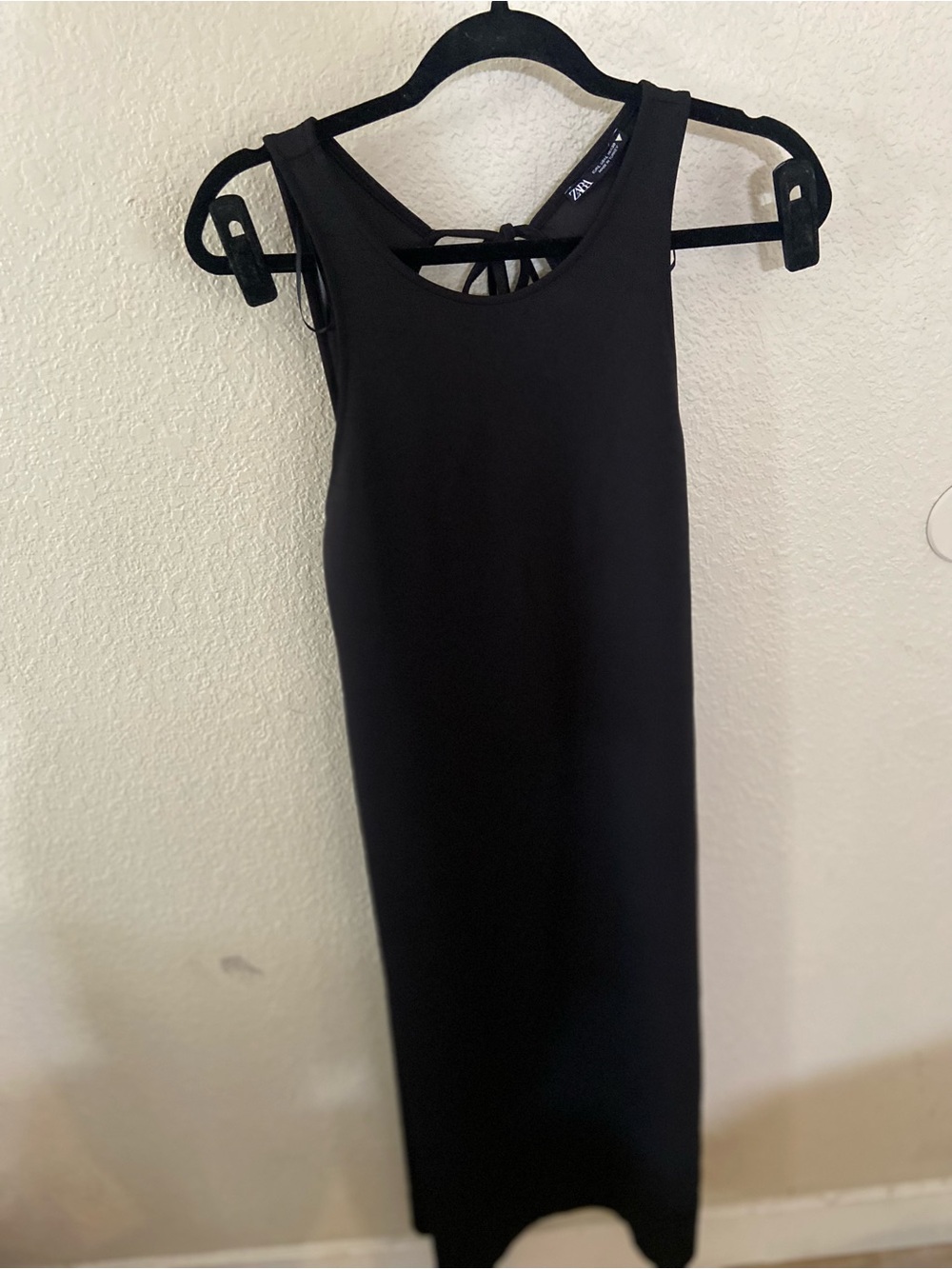 Zara Black Backless Midi Bodycon Dress